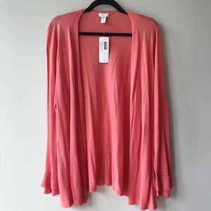 NWT Chico's Terracotta Ruffle Cardigan